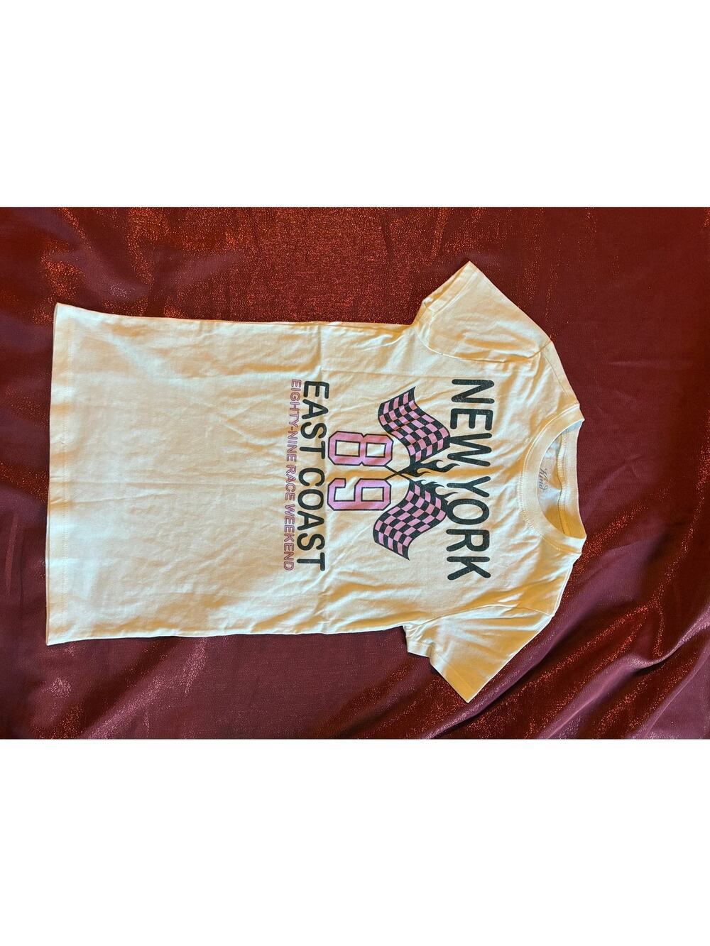 Kind RegardsShirt Womens XS New York 89 East Coast Graphic Cream Short Sleeve
